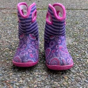 Baby Bogs KidBoots - Purple and Pink Floral Stripes